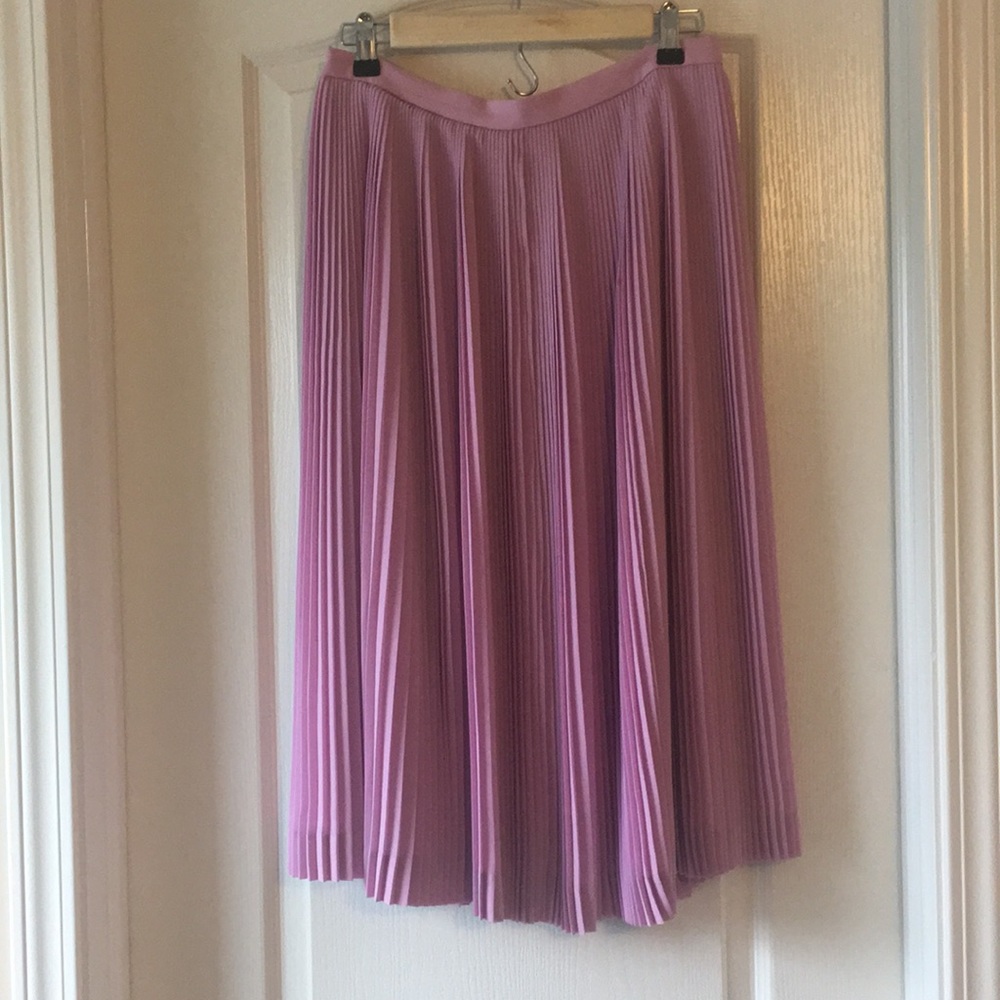 J Crew Lavender Micro-Pleated midi skirt